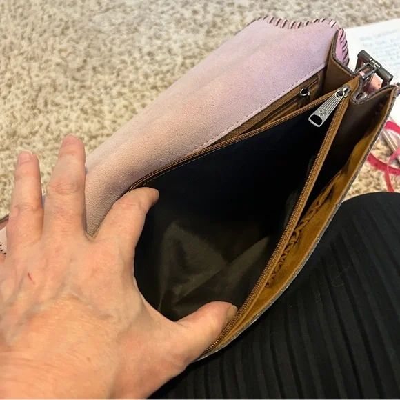 PATRICIA NASH Blush Pink Tooled Leather Crossbody Bag - Picture 16 of 16